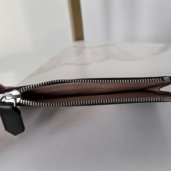 Emporio Armani Logo Card Holder Purse - Black Geometric Pattern - Picture 3 of 3